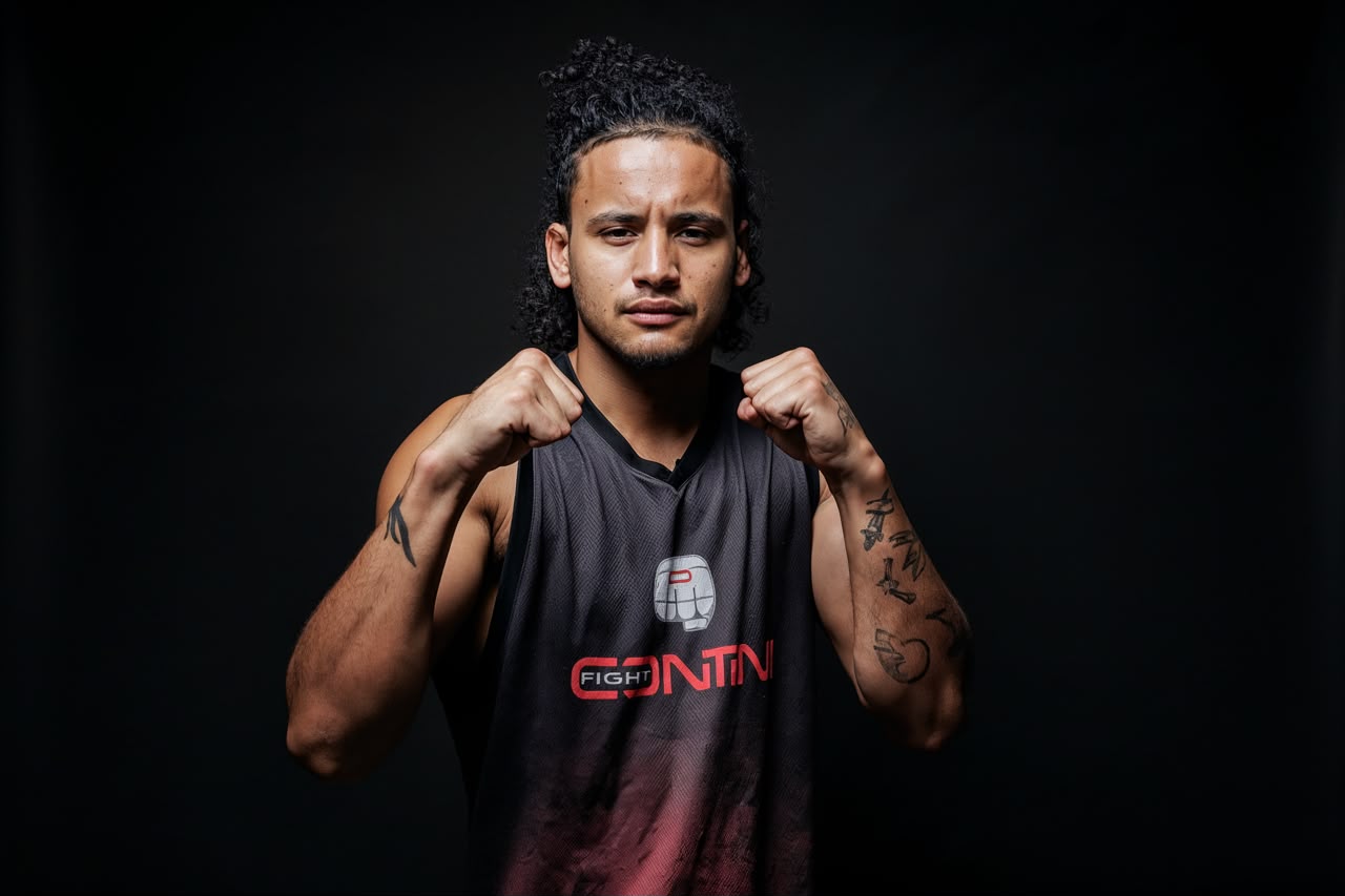 Atleta em posição de guarda